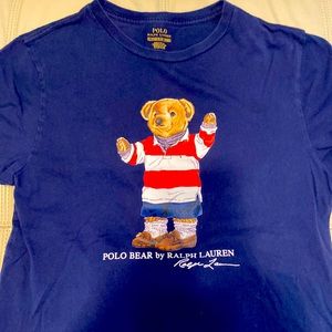 Navy Blue Ralph Lauren Polo Bear T-shirt, great for layering and for the summer.